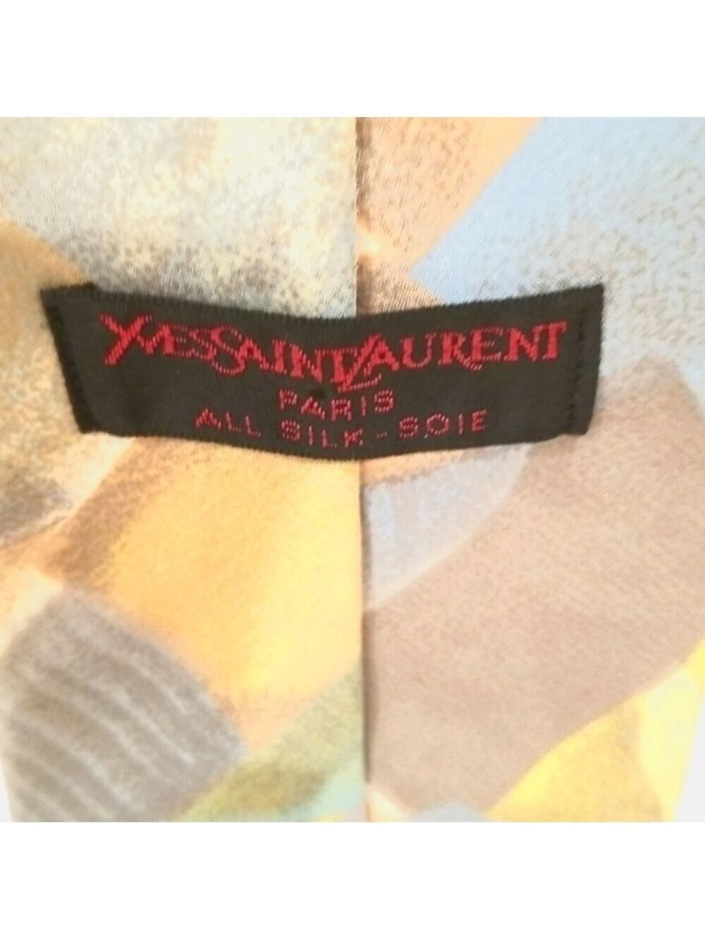 Yves Saint Laurent Silk Geometric Tie